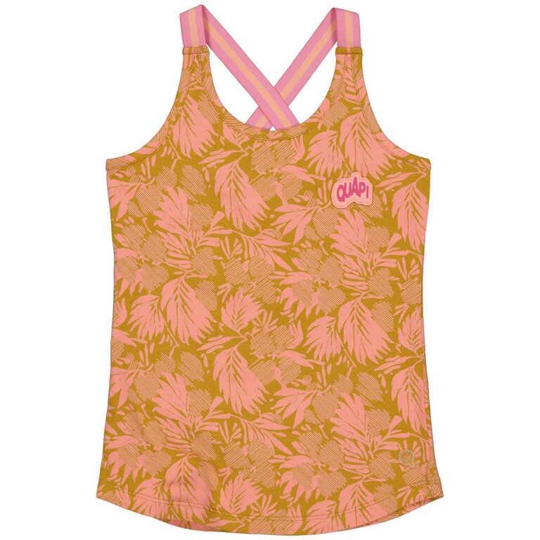 Singlet Birthe (aop pink leaves)