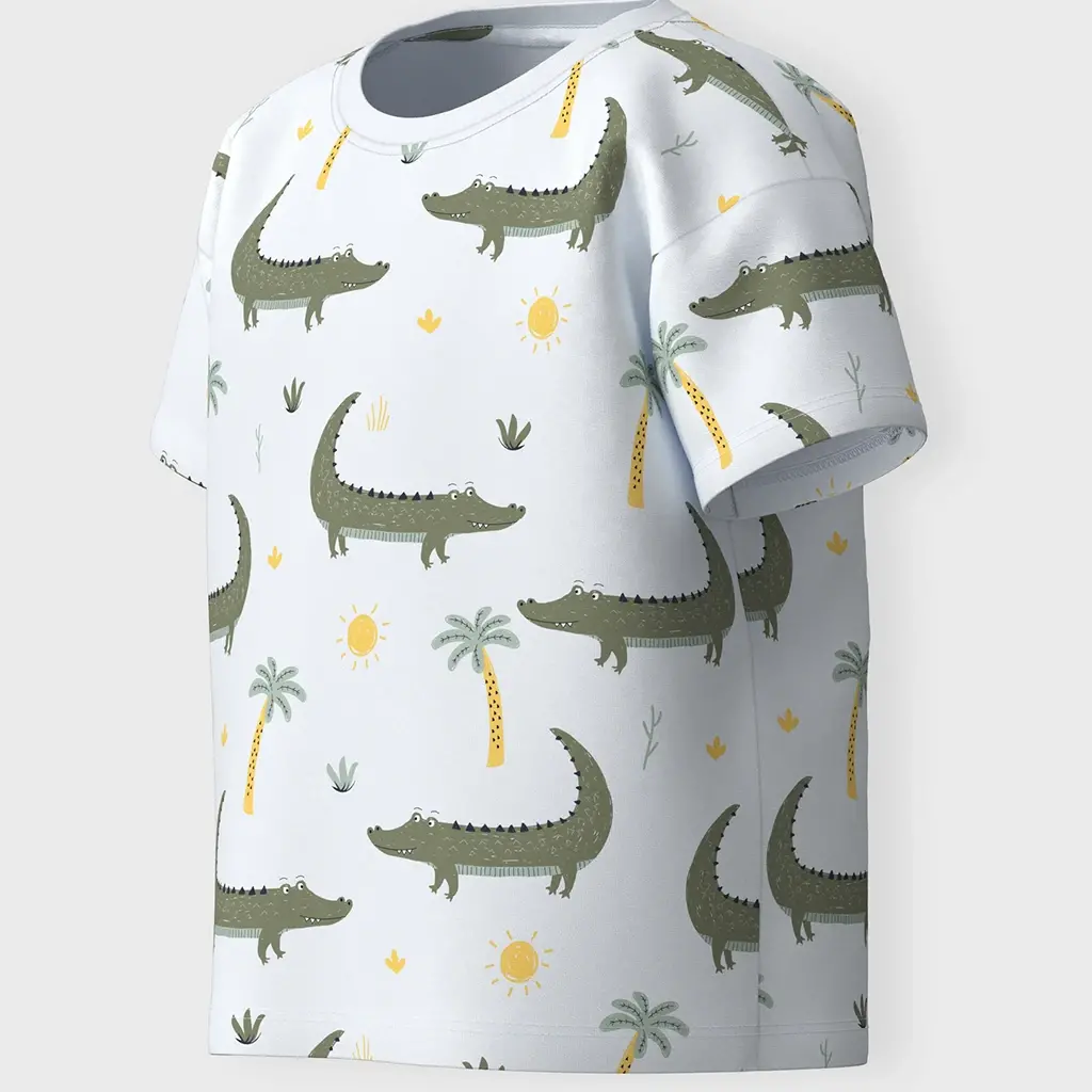 T-shirt Valther (bright white crocodiles)