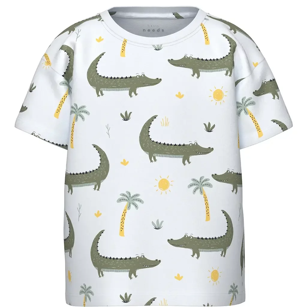T-shirt Valther (bright white crocodiles)