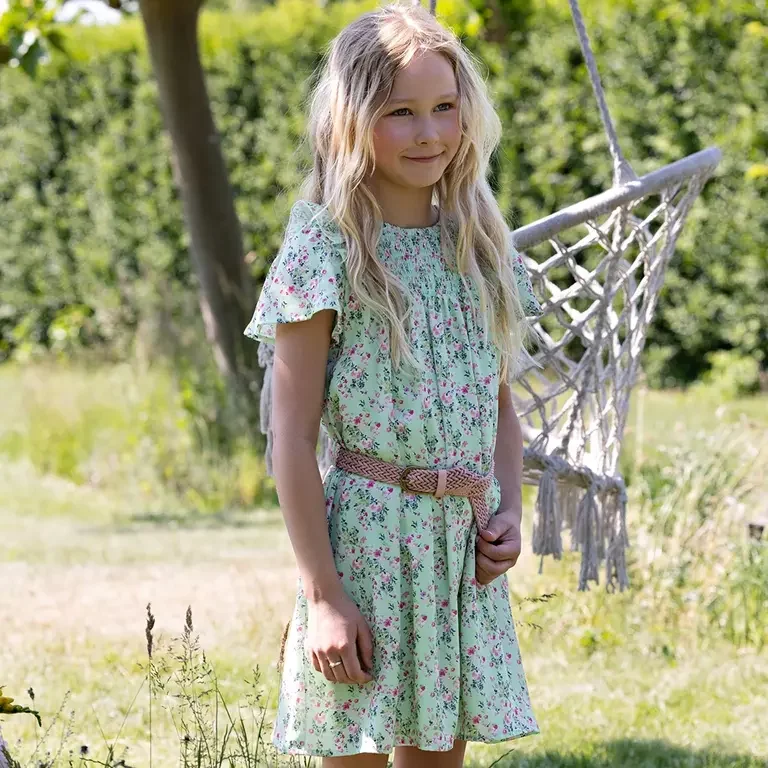 Jurk Maan met riem (spring meadow green)