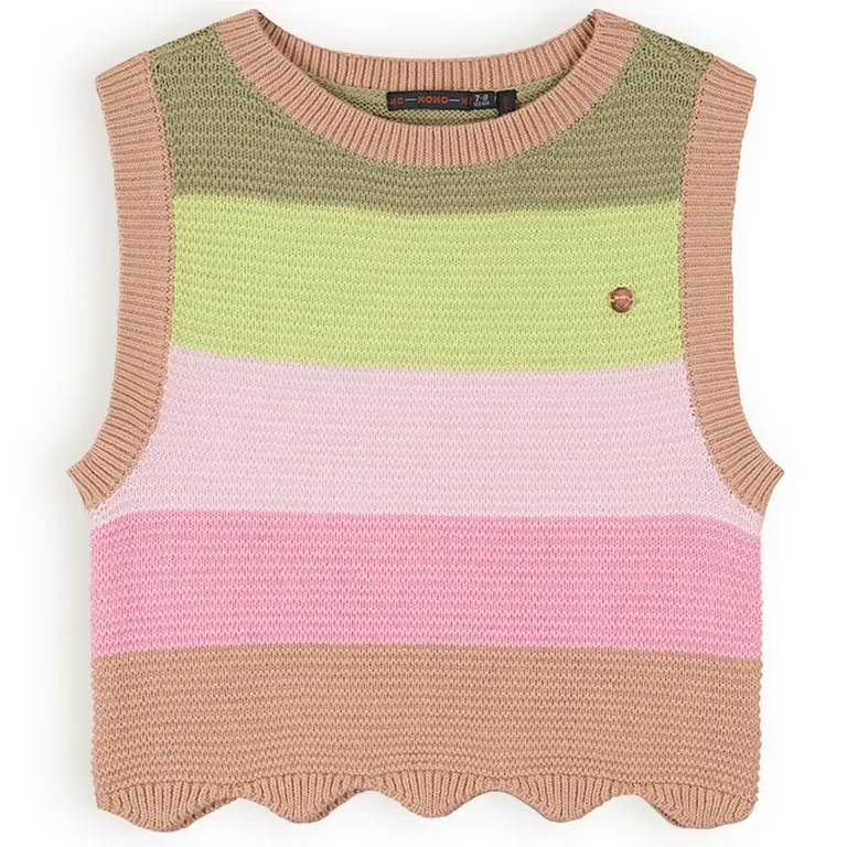 Gebreide top/spencer Kosmic cropped (sand blush)