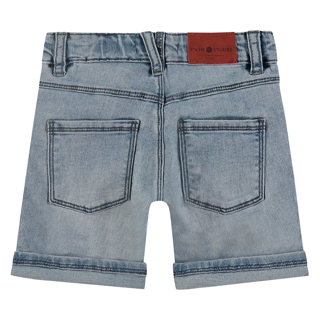 Korte spijkerbroek (medium blue denim)