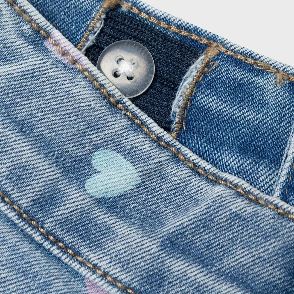 Korte jeans broek SLIM FIT Salli (medium blue denim hearts)