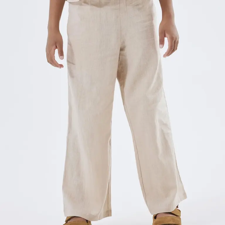 Linnen WIDE FIT broek Falinnen (humus)