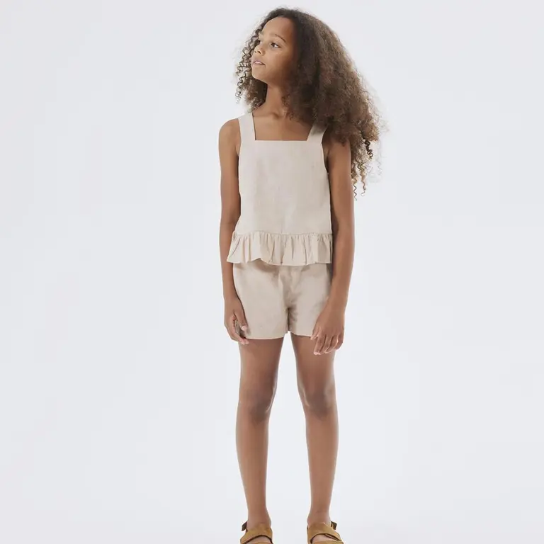 Linnen korte broek Falinnen (humus)
