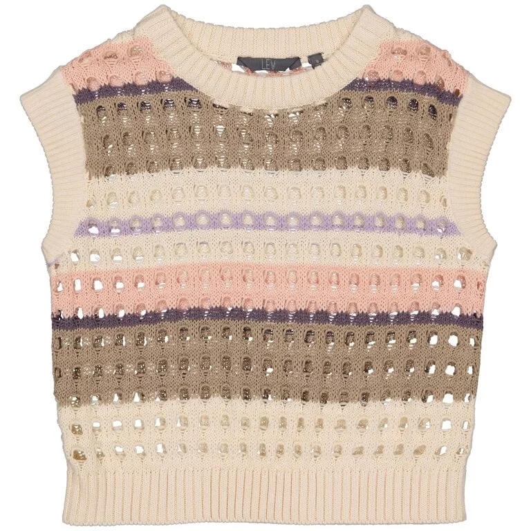 Gebreide spencer Kirsti (aop grey stripe)