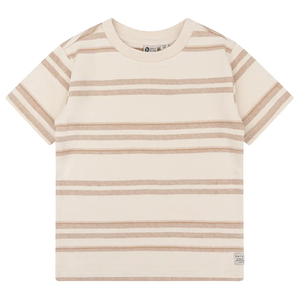 T-shirt Stripe organic (sandshell)
