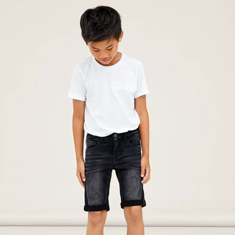 Korte spijkerbroek XSLIM FIT Theo (black denim)