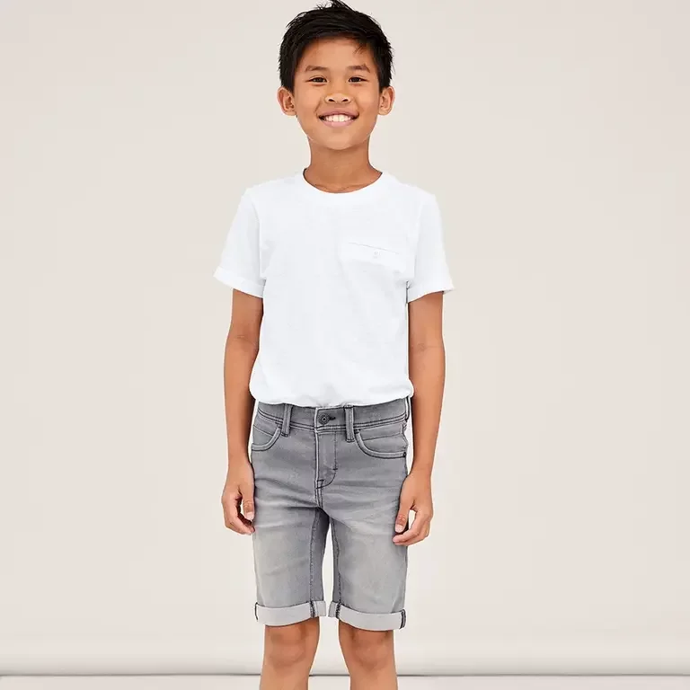 Korte spijkerbroek SLIM FIT Silas (medium grey denim)