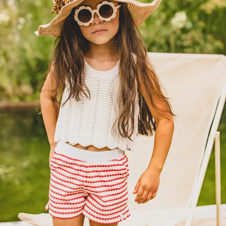 Korte broek striped (red)