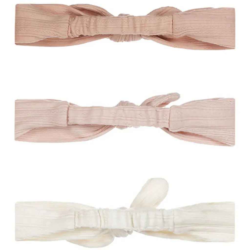 Drie haarbandjes (dusty pink/off-white)