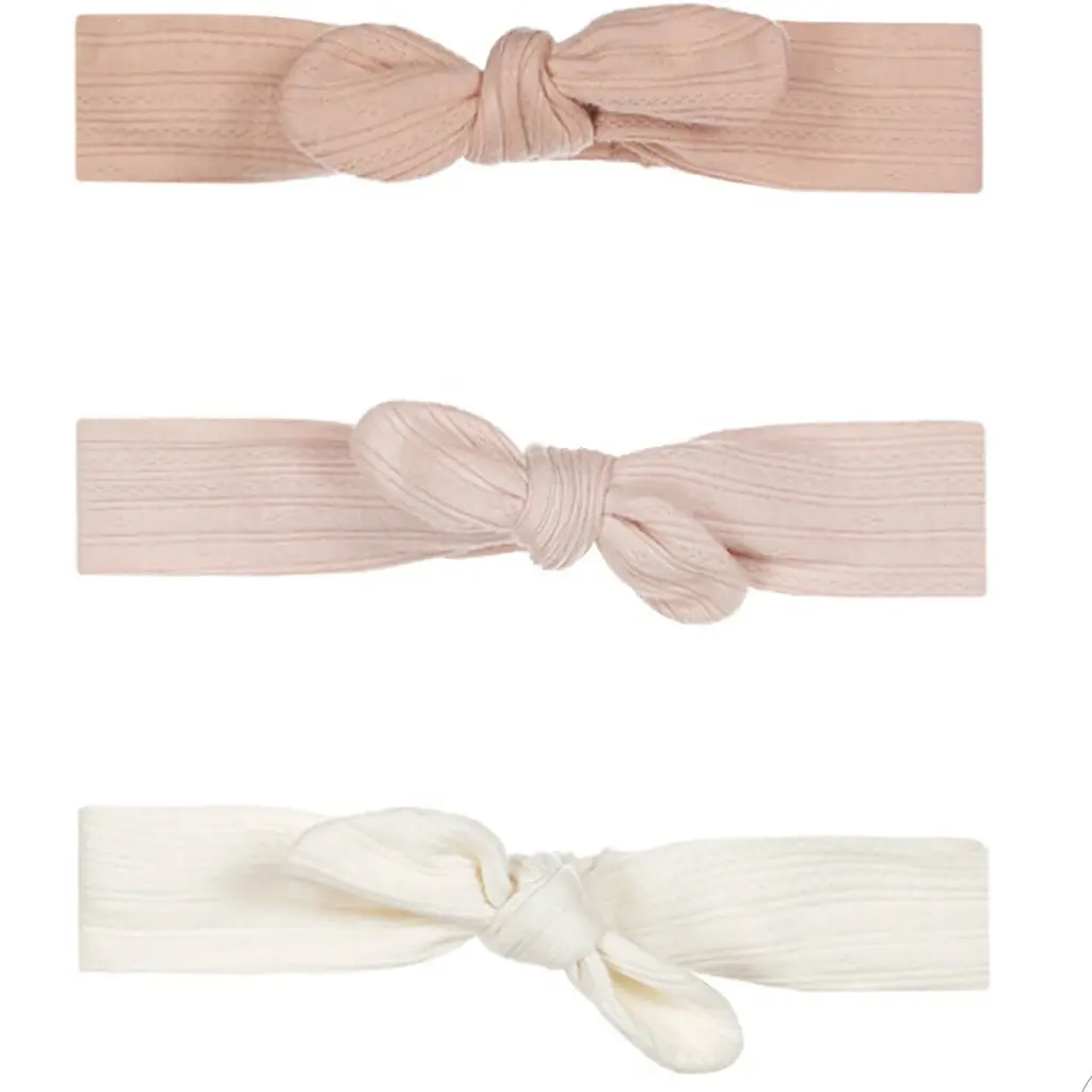 Drie haarbandjes (dusty pink/off-white)