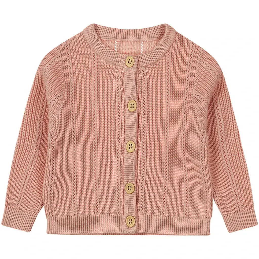 Gebreid baby vestje (dusty pink)