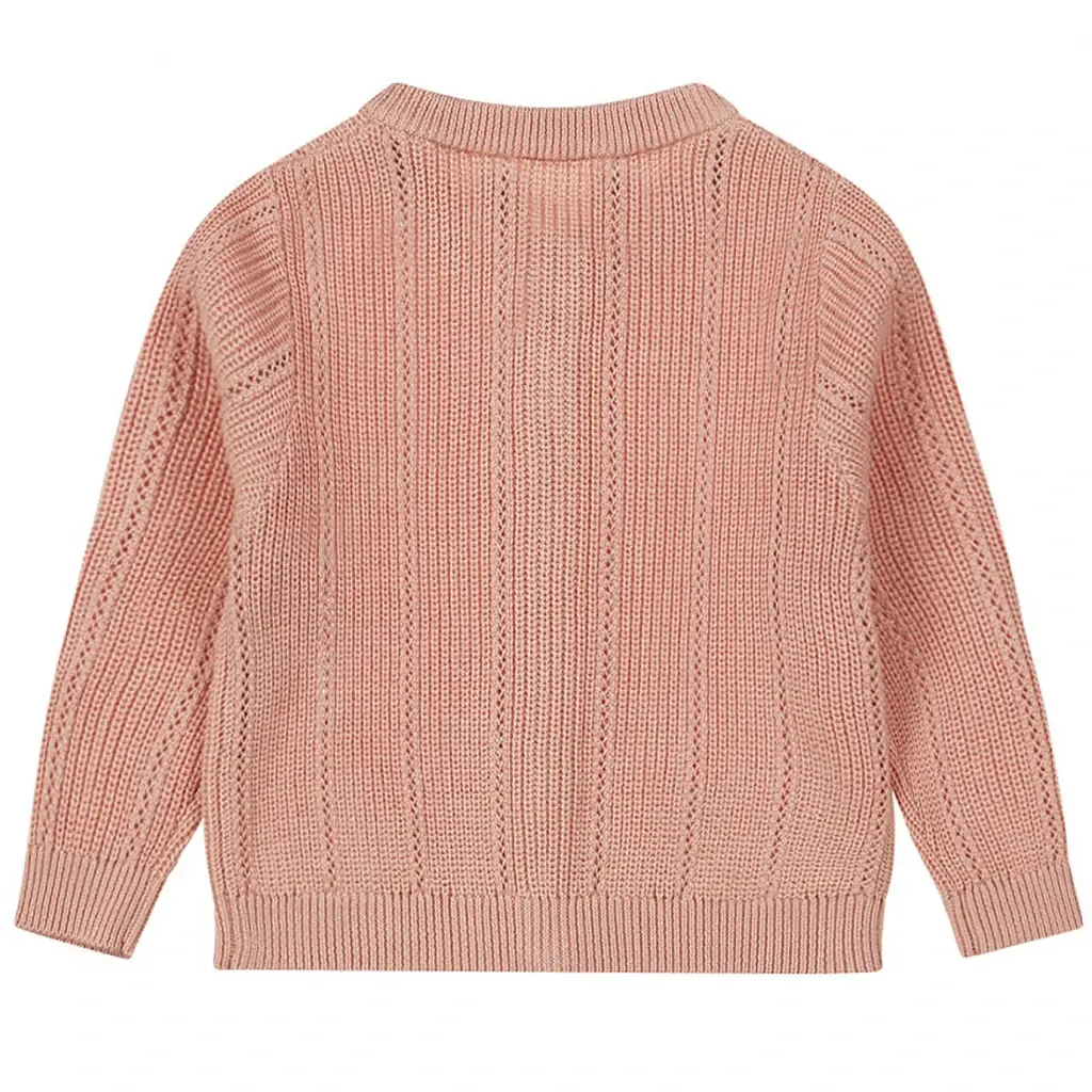 Gebreid baby vestje (dusty pink)