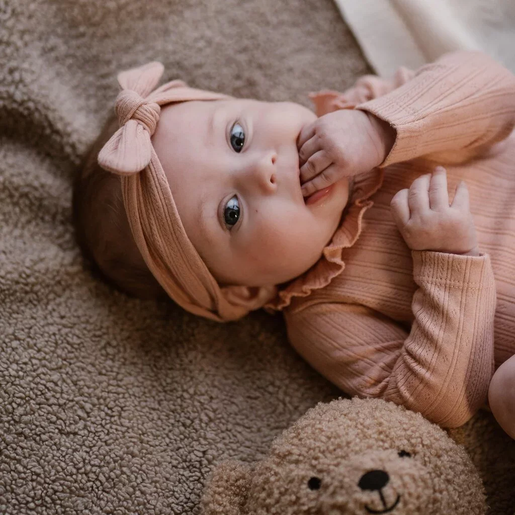 Drie haarbandjes (dusty pink/off-white)