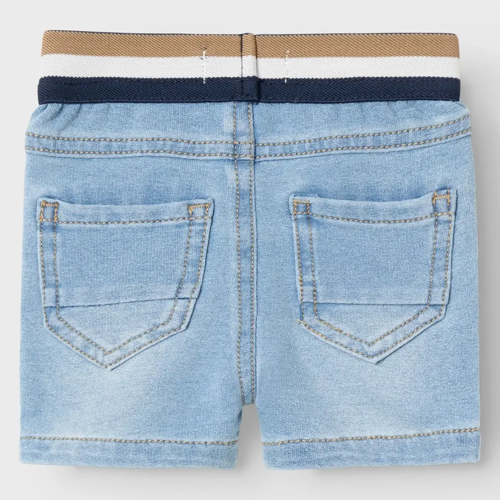 Kort jog jeans spijkerbroekje (light blue denim)