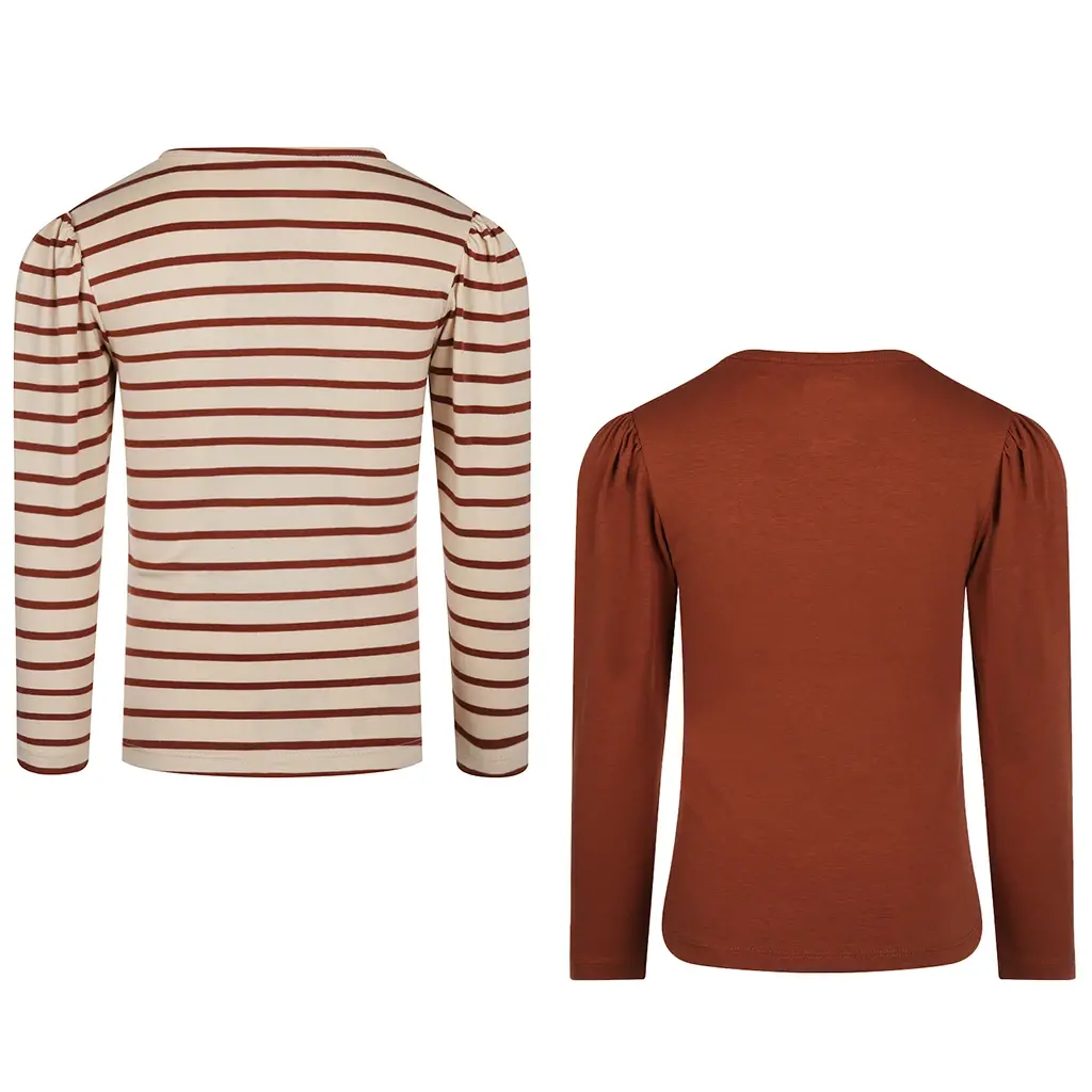 Twee longsleeves (cognac)