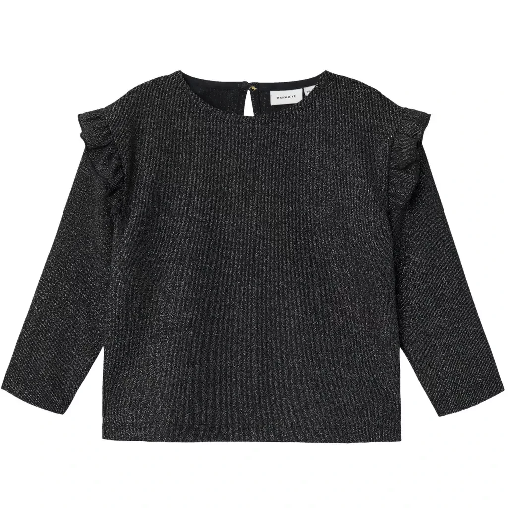 Longsleeve glitter Roisin (black)