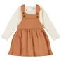 Dirkje Set jurk met shirt Good vibes (brown)