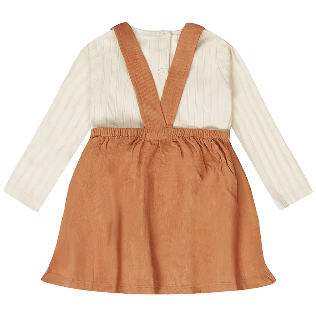 Set jurk met shirt Good vibes (brown)