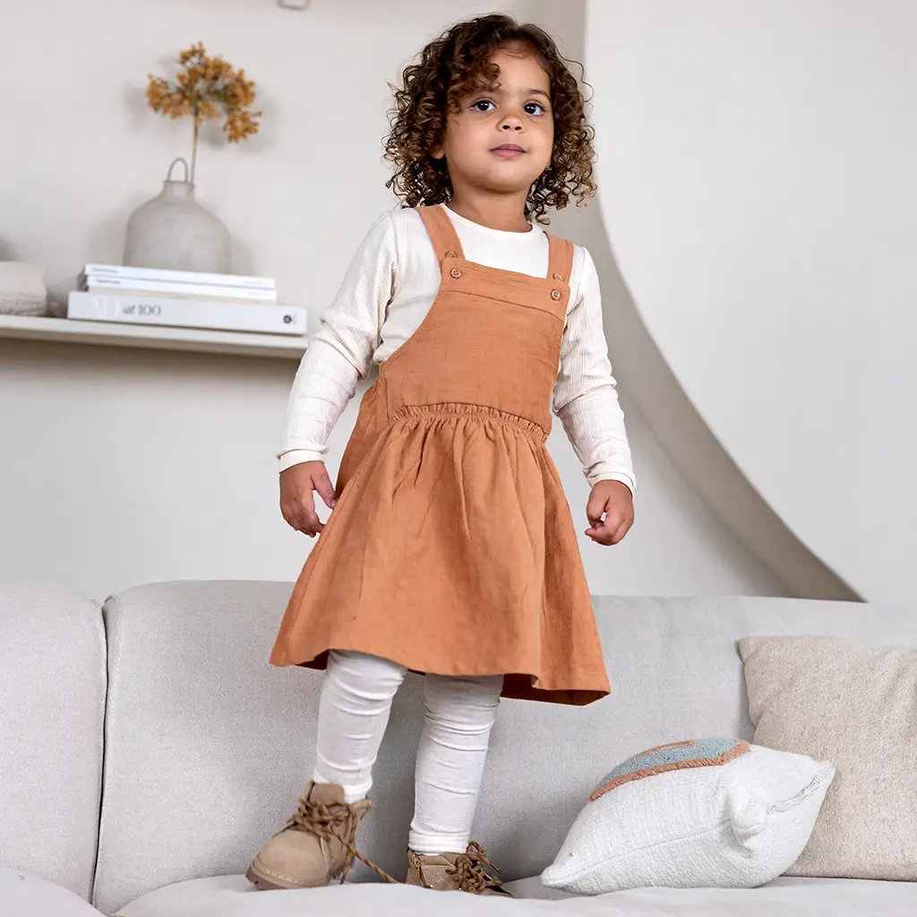 Set jurk met shirt Good vibes (brown)