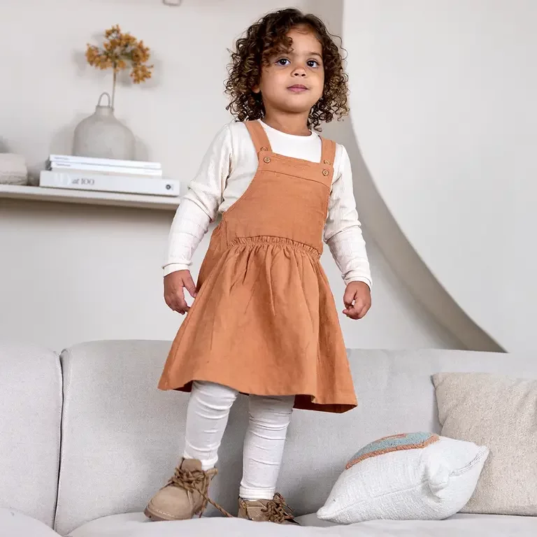 Set jurk met shirt Good vibes (brown)