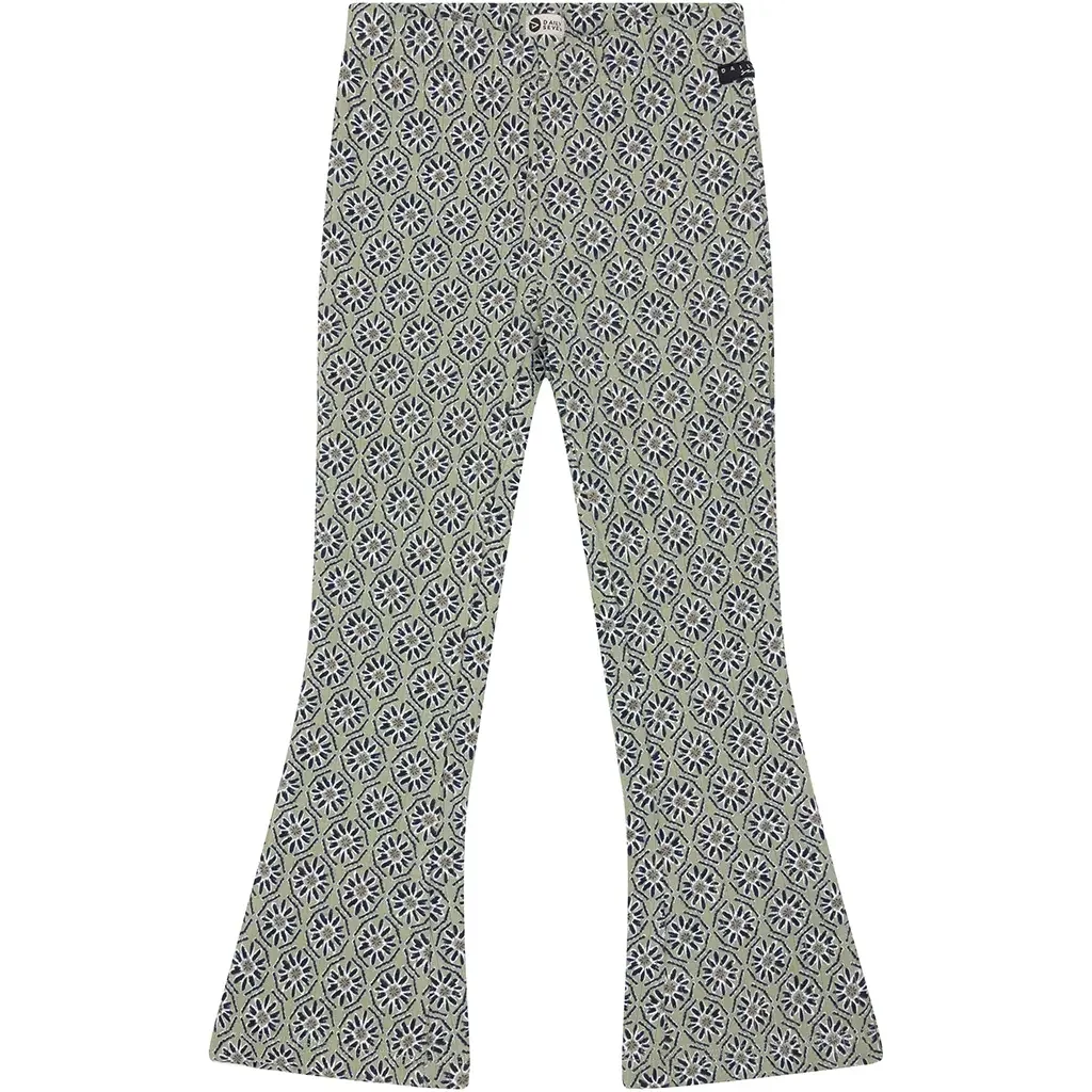 Broek Flower flared rib (light army)