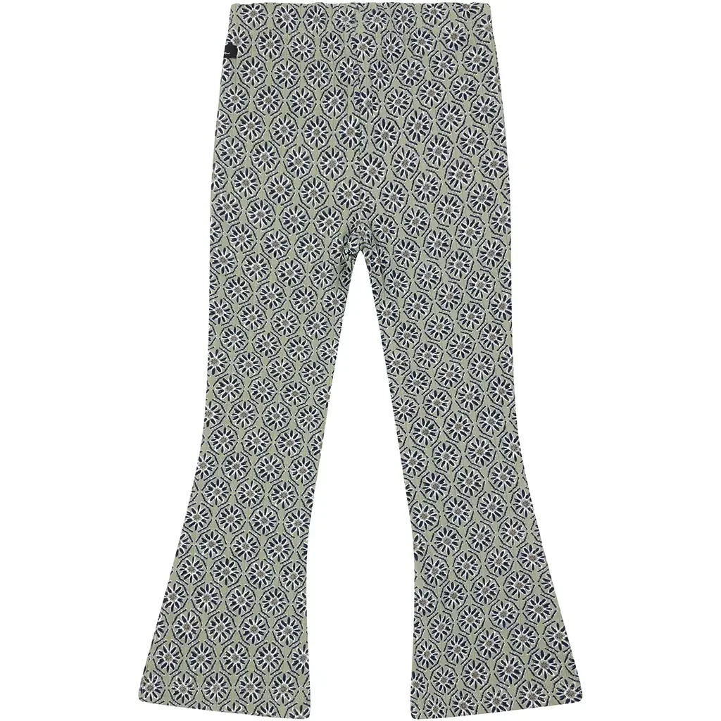 Broek Flower flared rib (light army)