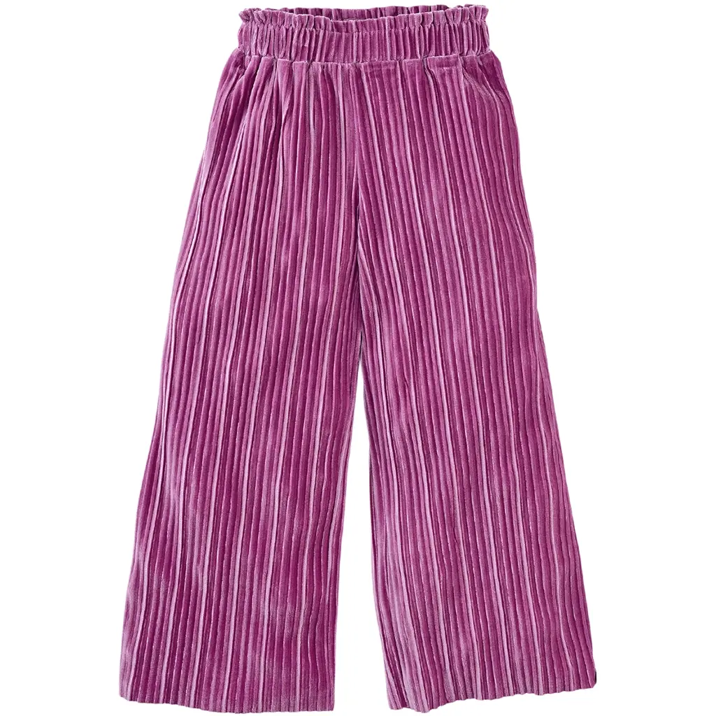 Broek WIDE LEG velvet plisse Ceylin (sparkling fuchsia)