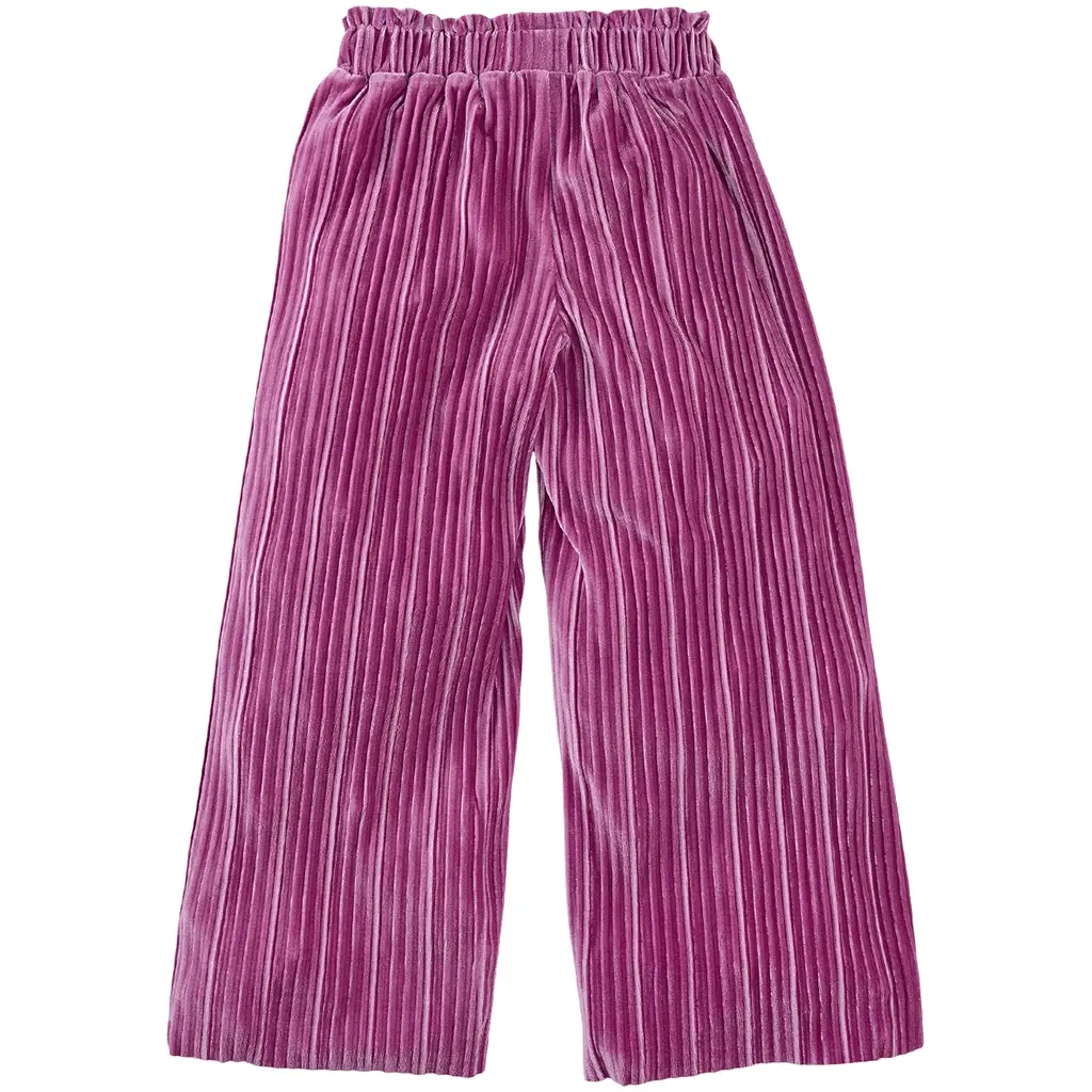 Broek WIDE LEG velvet plisse Ceylin (sparkling fuchsia)