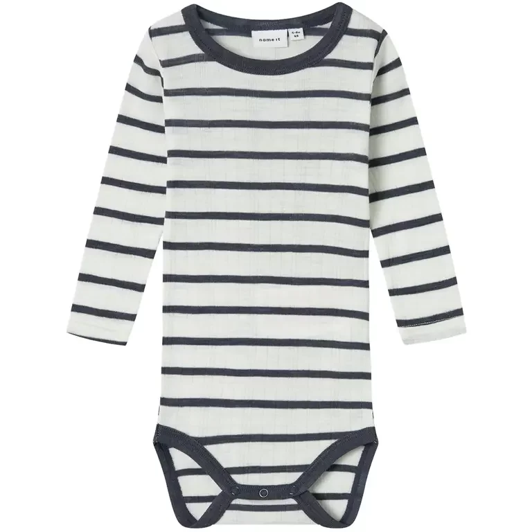 Rompertje merino Wang (snow white/ombre blue)