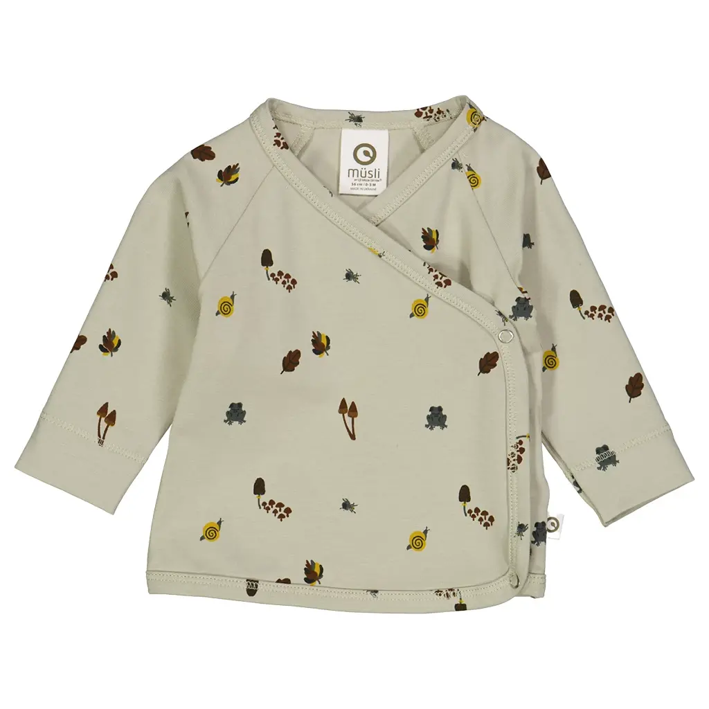 Omslag shirtje Forest (soft green/mustard/bark)