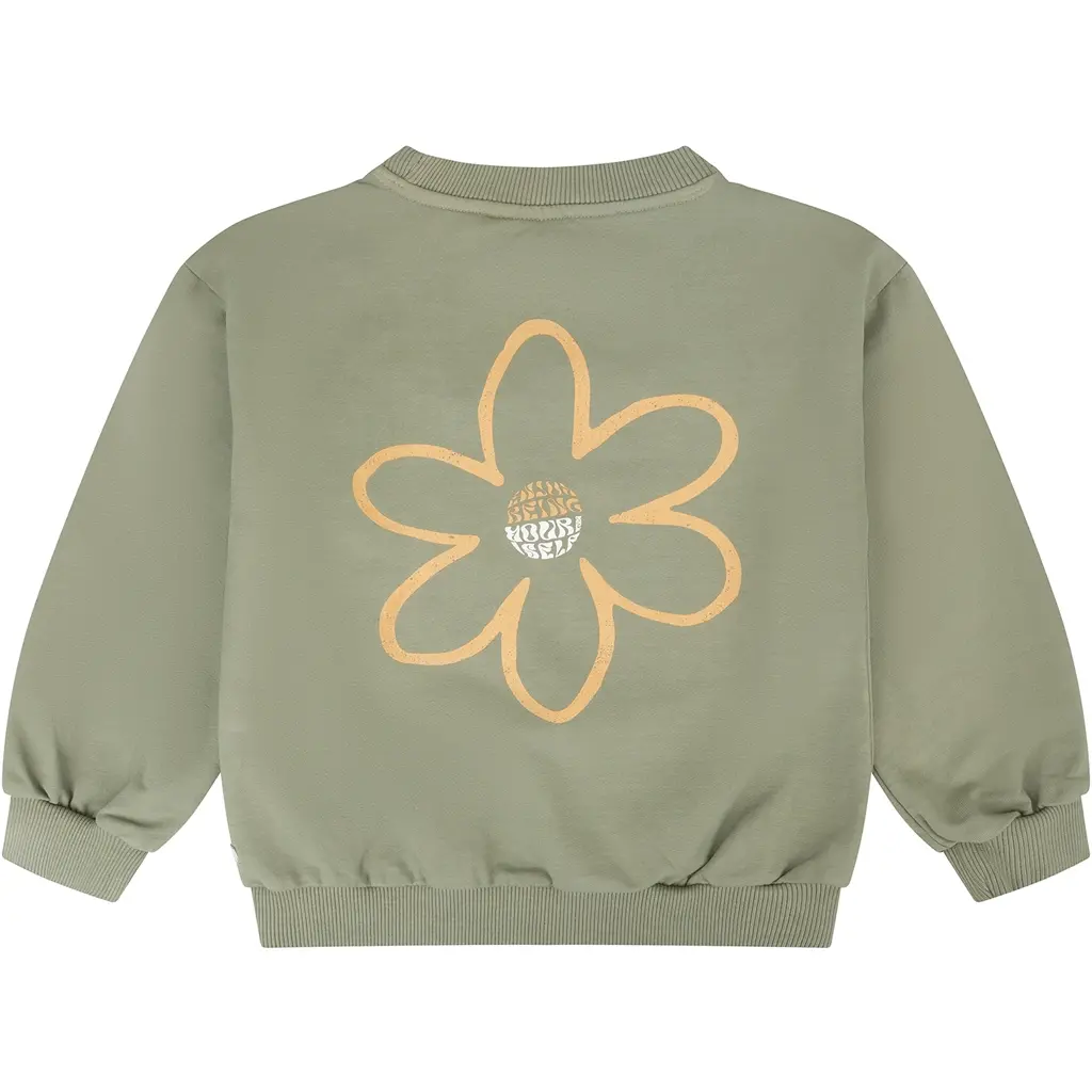 Trui Big Flower oversized (light army)