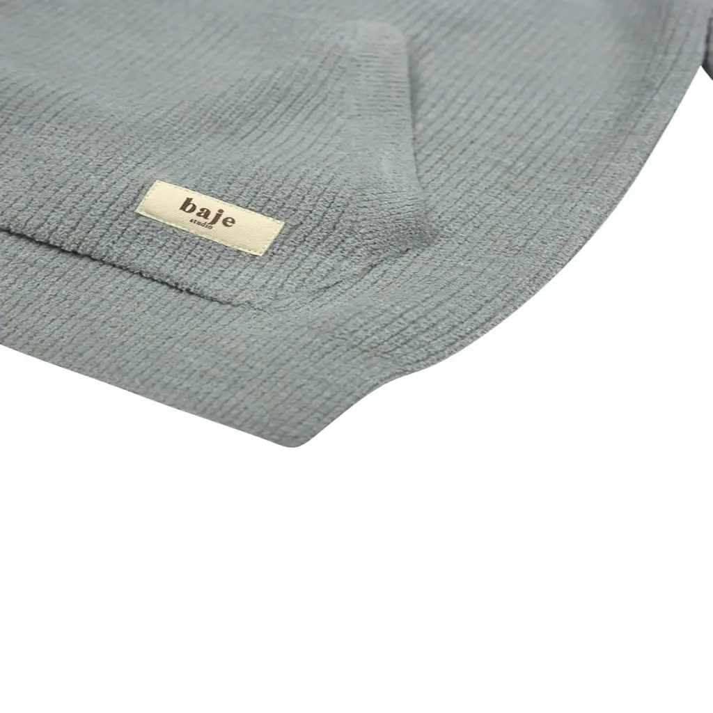 Gebreide trui hoodie Clay (greyish blue)