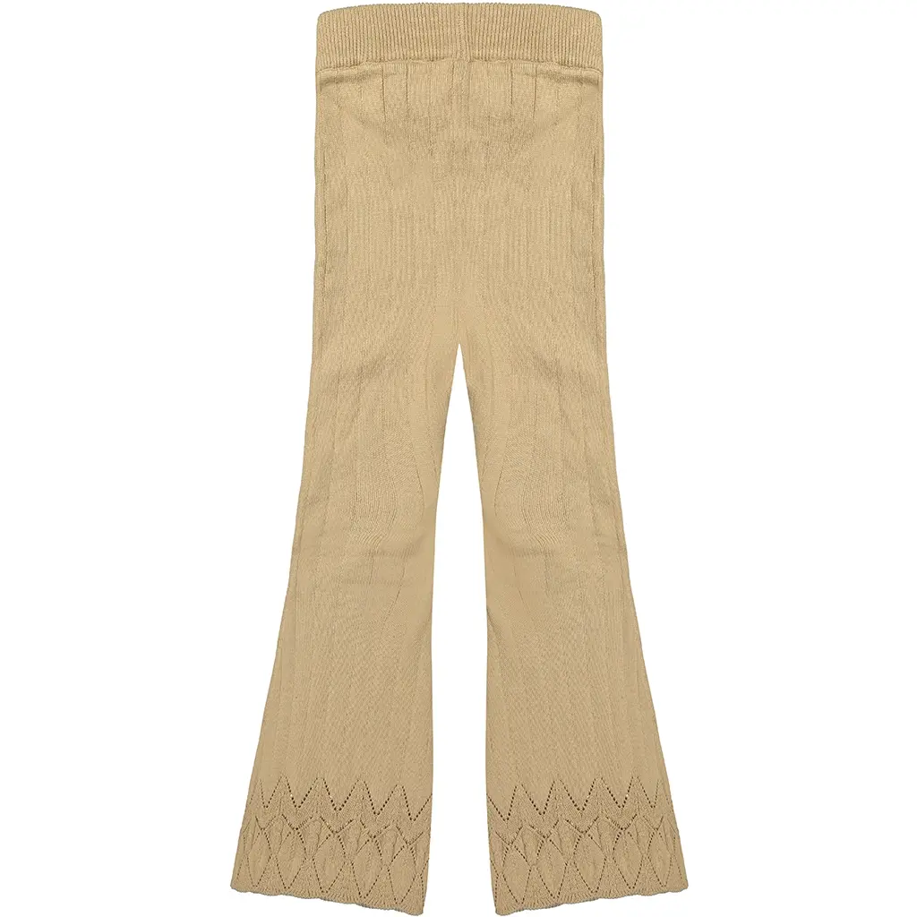 Gebreide broek Mary flared (peanut)