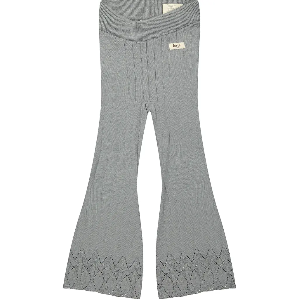 Gebreide broek Mary flared (greyish blue)