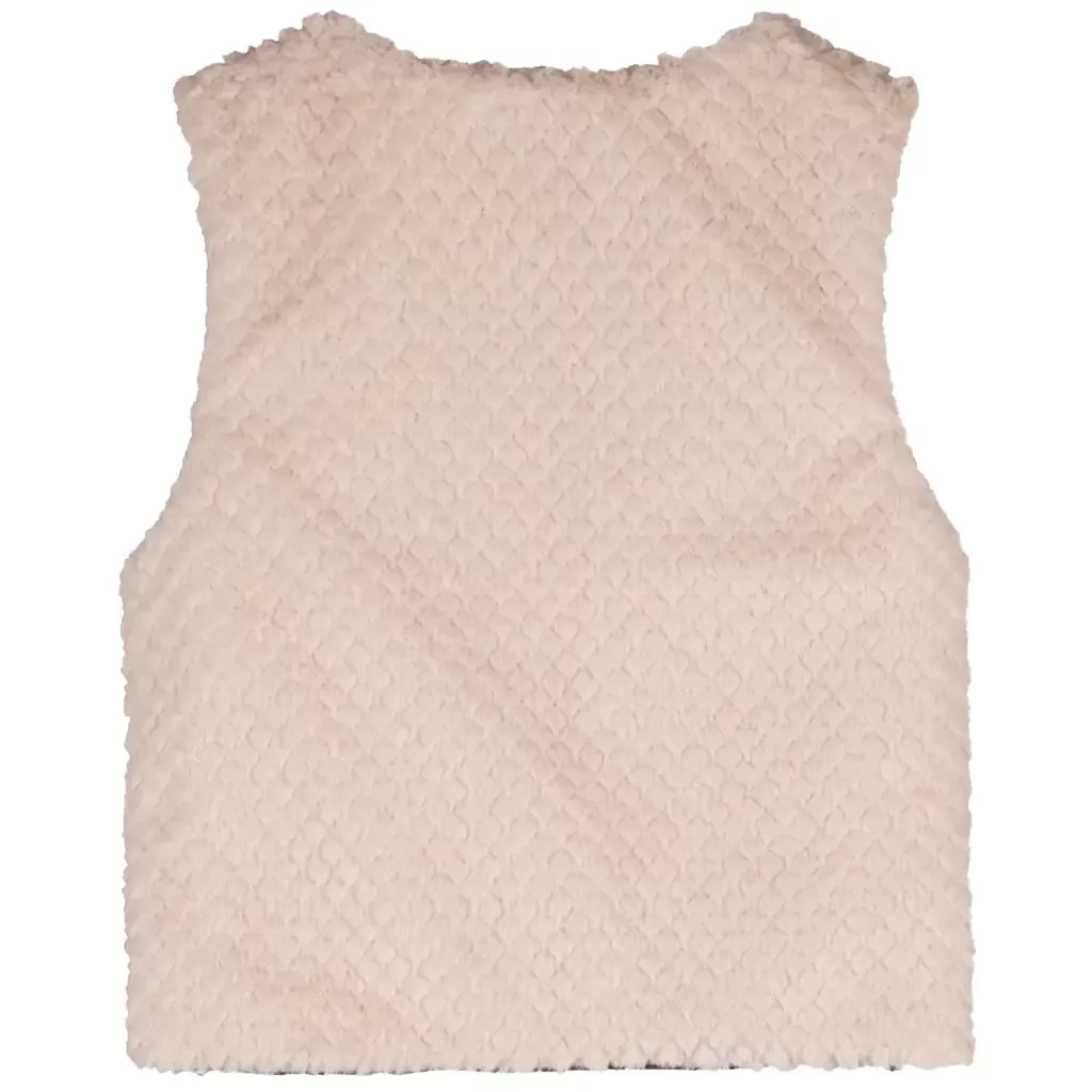 Gilet Kate REVERSIBLE teddy (pearled ivory)