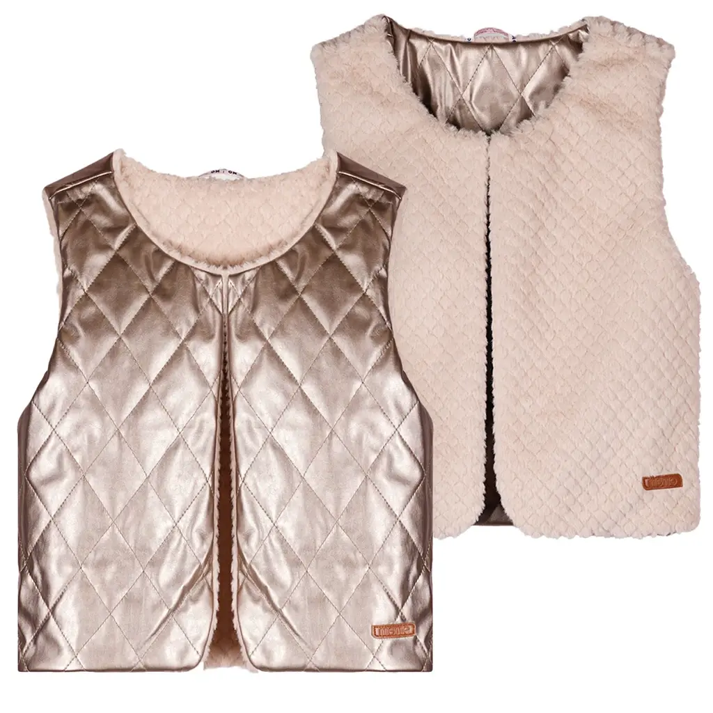 Gilet Kate REVERSIBLE teddy (pearled ivory)