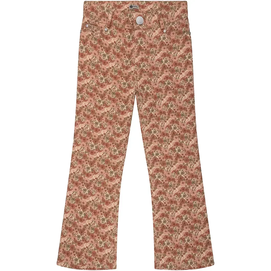 Broek Flower flared (beige melange)