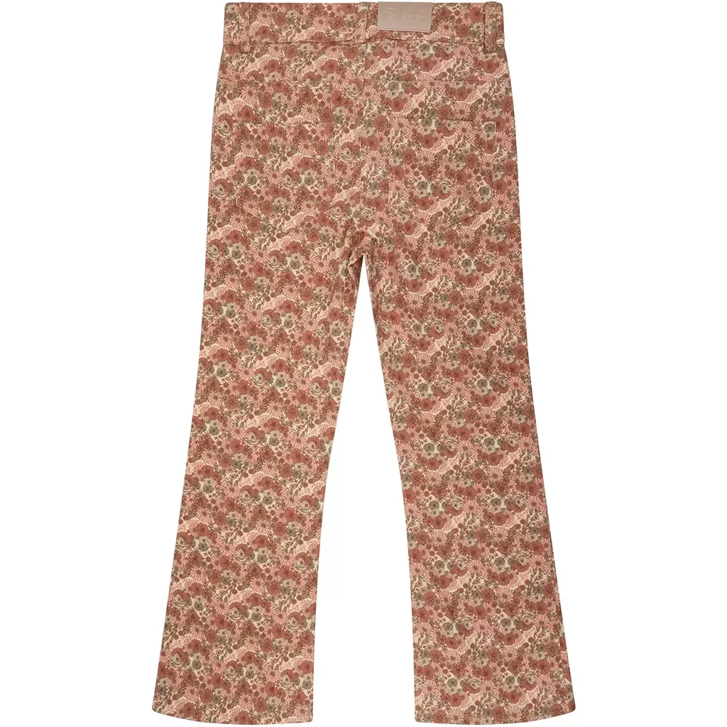 Broek Flower flared (beige melange)