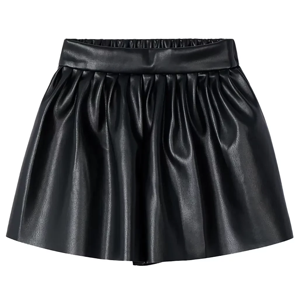 Kort broekje leather look (black)