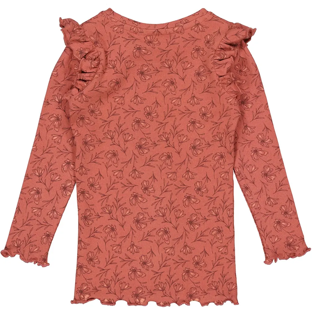 Longsleeve Penny (aop pink leaves)