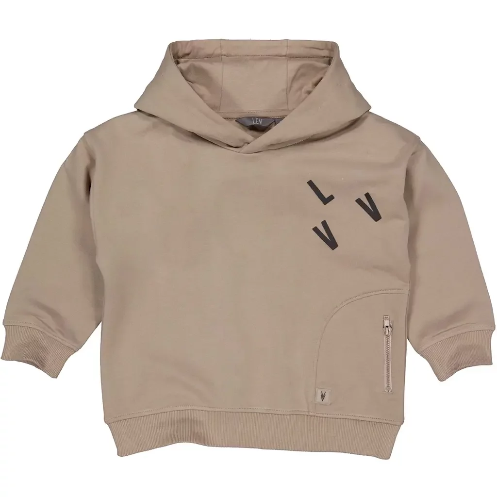 Truitje hoodie Peck (dark taupe)