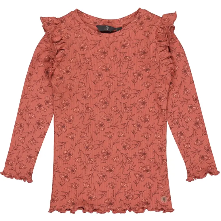 Longsleeve Penny (aop pink leaves)