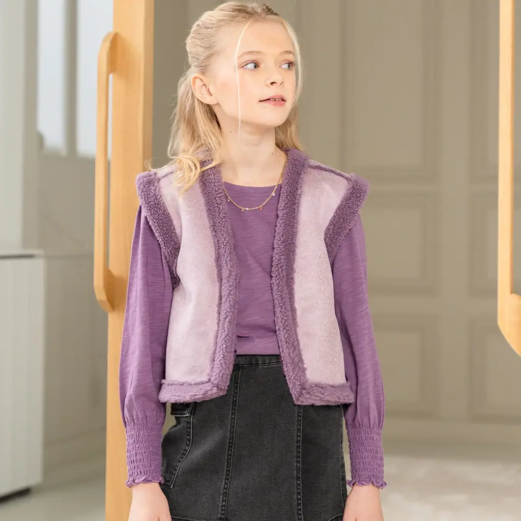 Gilet Dewei REVERSIBLE teddy (lavendel)