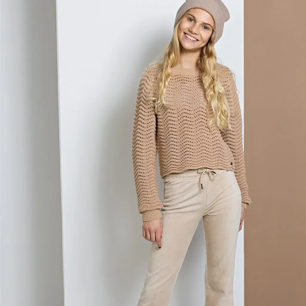 Broek Sady flared velvet (pearled ivory)