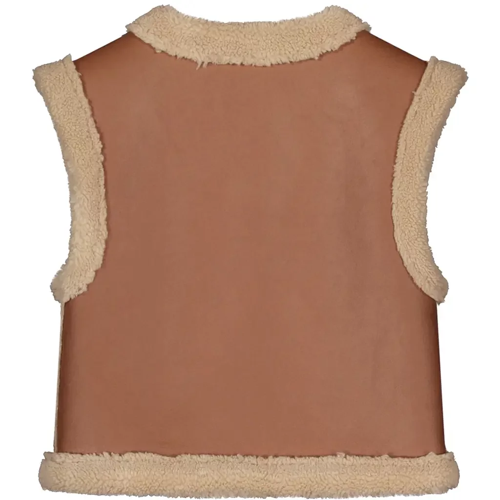 Gilet Dewi REVERSIBLE teddy (cognac)