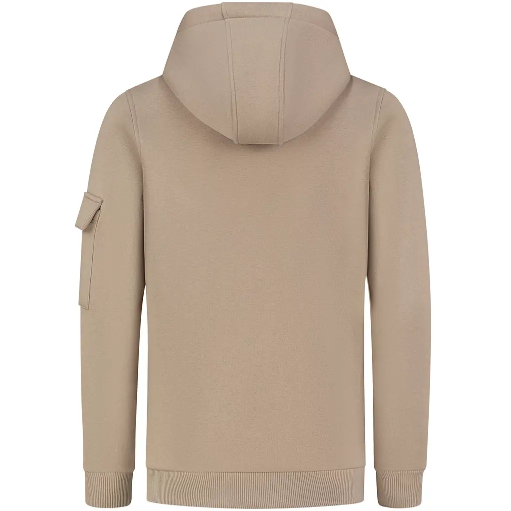 Trui hoodie slim fit (taupe)