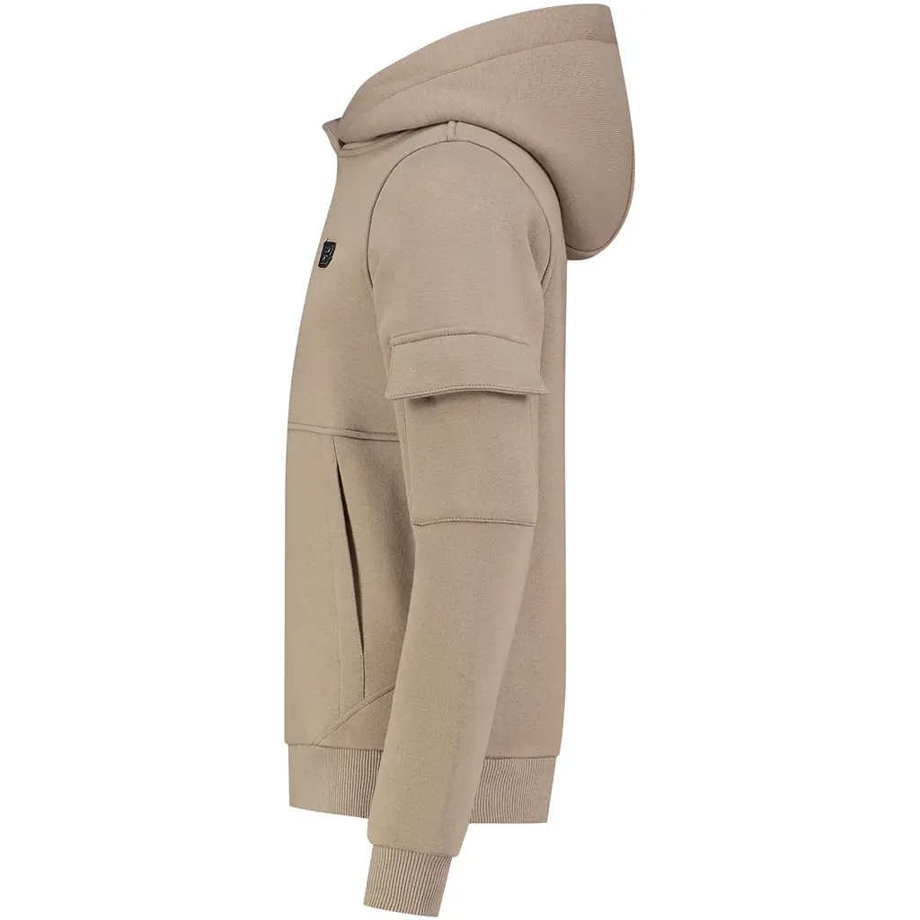 Trui hoodie slim fit (taupe)