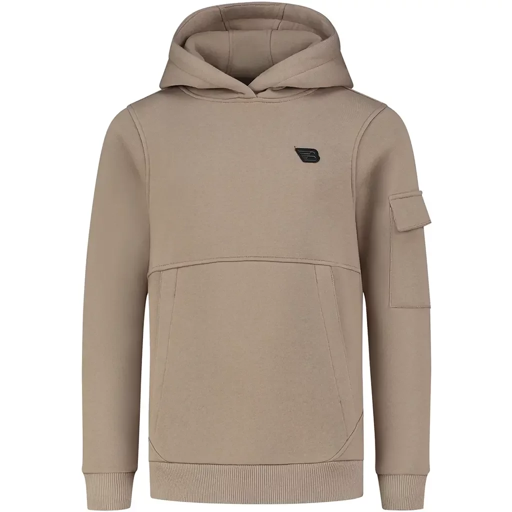 Trui hoodie slim fit (taupe)